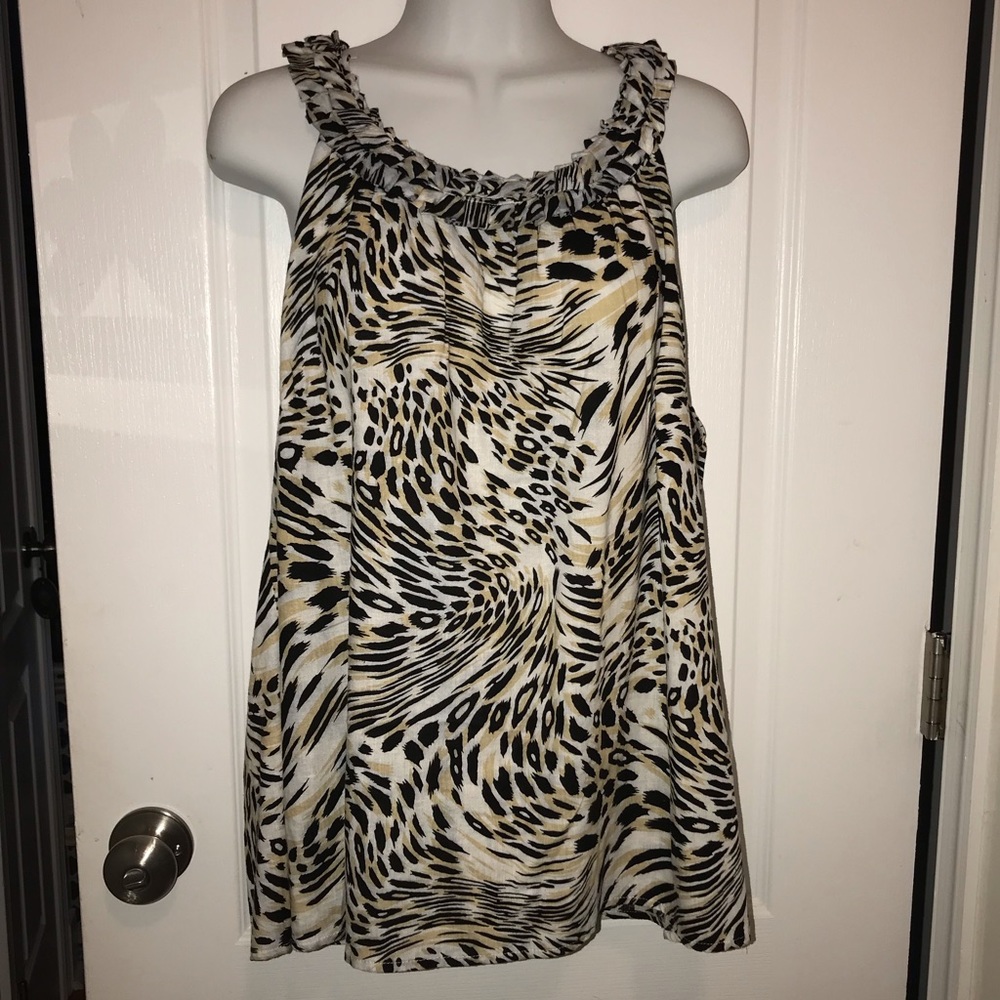 Carole Little Animal Print Plus 2x tank top
